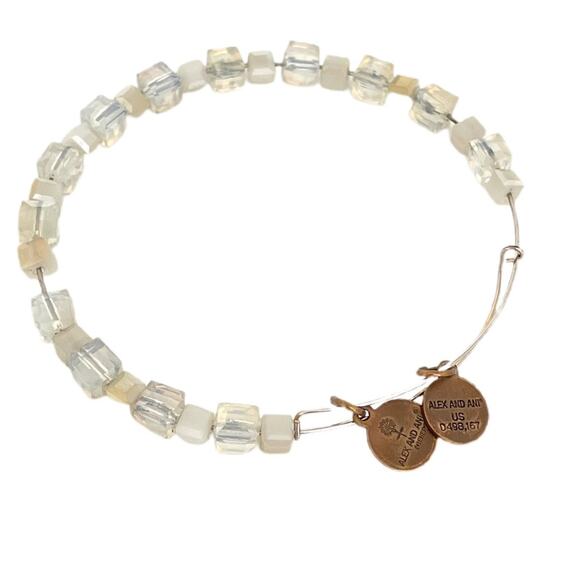 Alex and Ani Square Iridescent Beaded Expandable Wire Bracelet - Picture 1 of 6